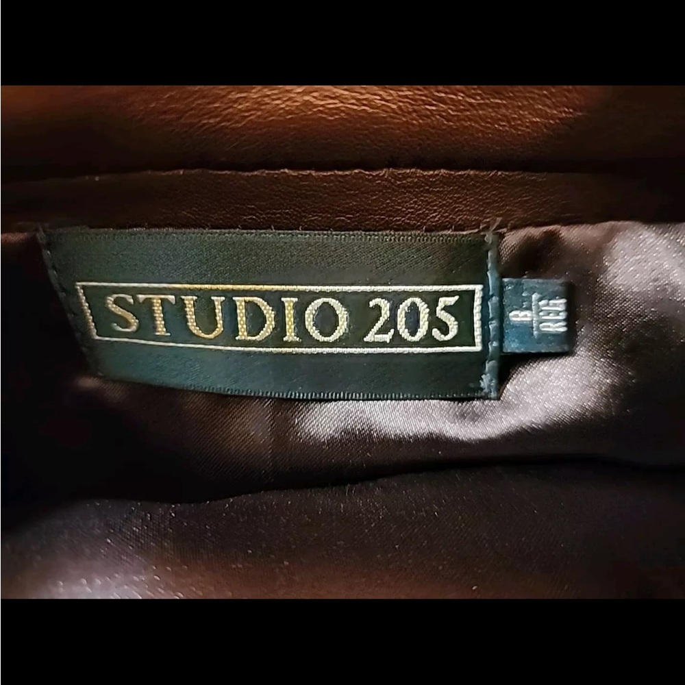 Studio 205 brown leather midi skirt size 6